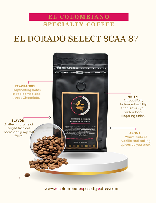 El Dorado Select SCAA 87      Medium Roast Whole Beans 340 g 12 oz